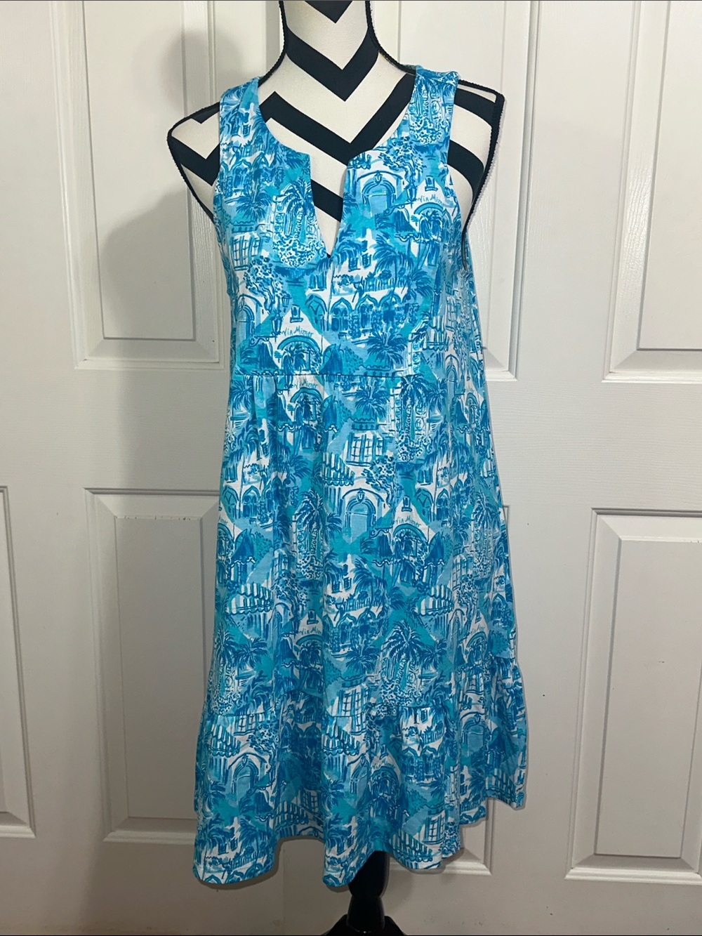 Lilly Pulitzer Blue Print Sleeveless A-Line Dress